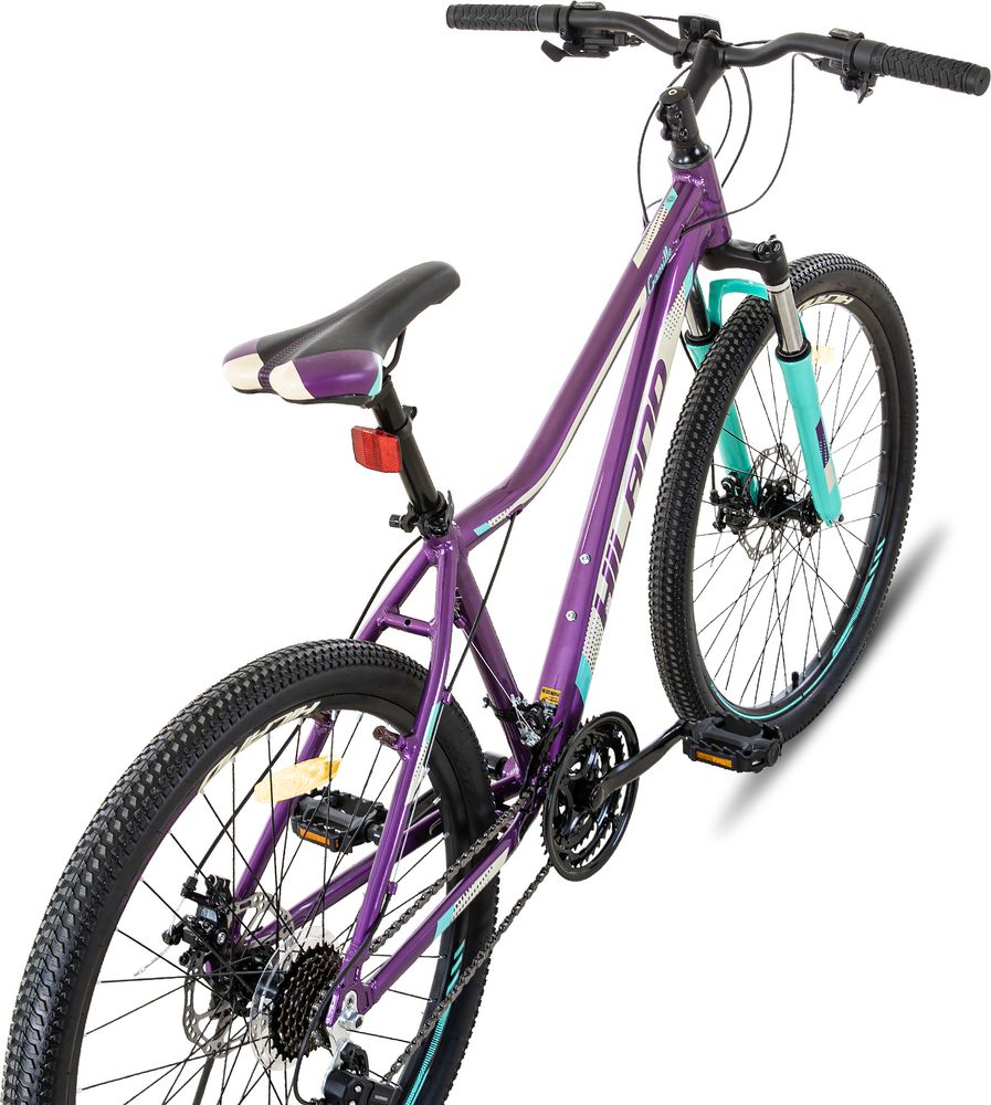 HILAND 26 Zoll Mountainbike Damen mit Lock-Out Federgabel 21 Gang Shimano Aluminiumrahmen Doppelscheibenbremse Studenten-Pendlerfahrrad, Lila