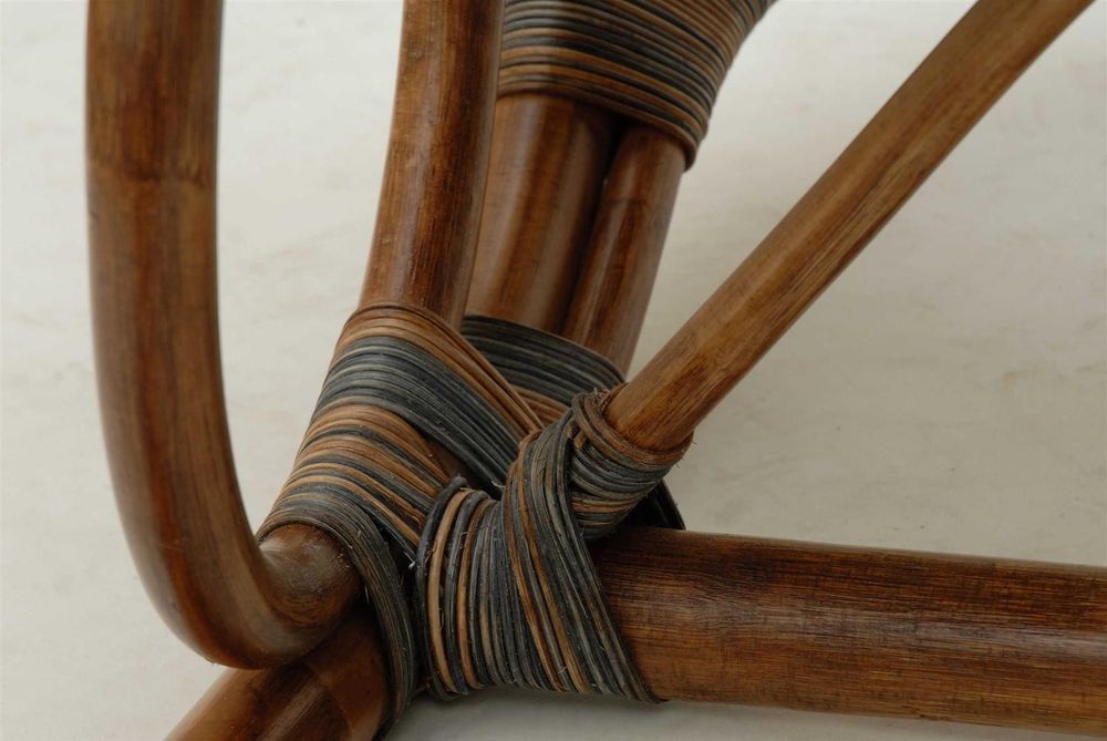KRINES HOME Schaukelstuhl LUXOR Natur Rattan Zebrano Braun Schwarz Schaukler Relax-Stuhl Schwingsessel Schaukelsessel