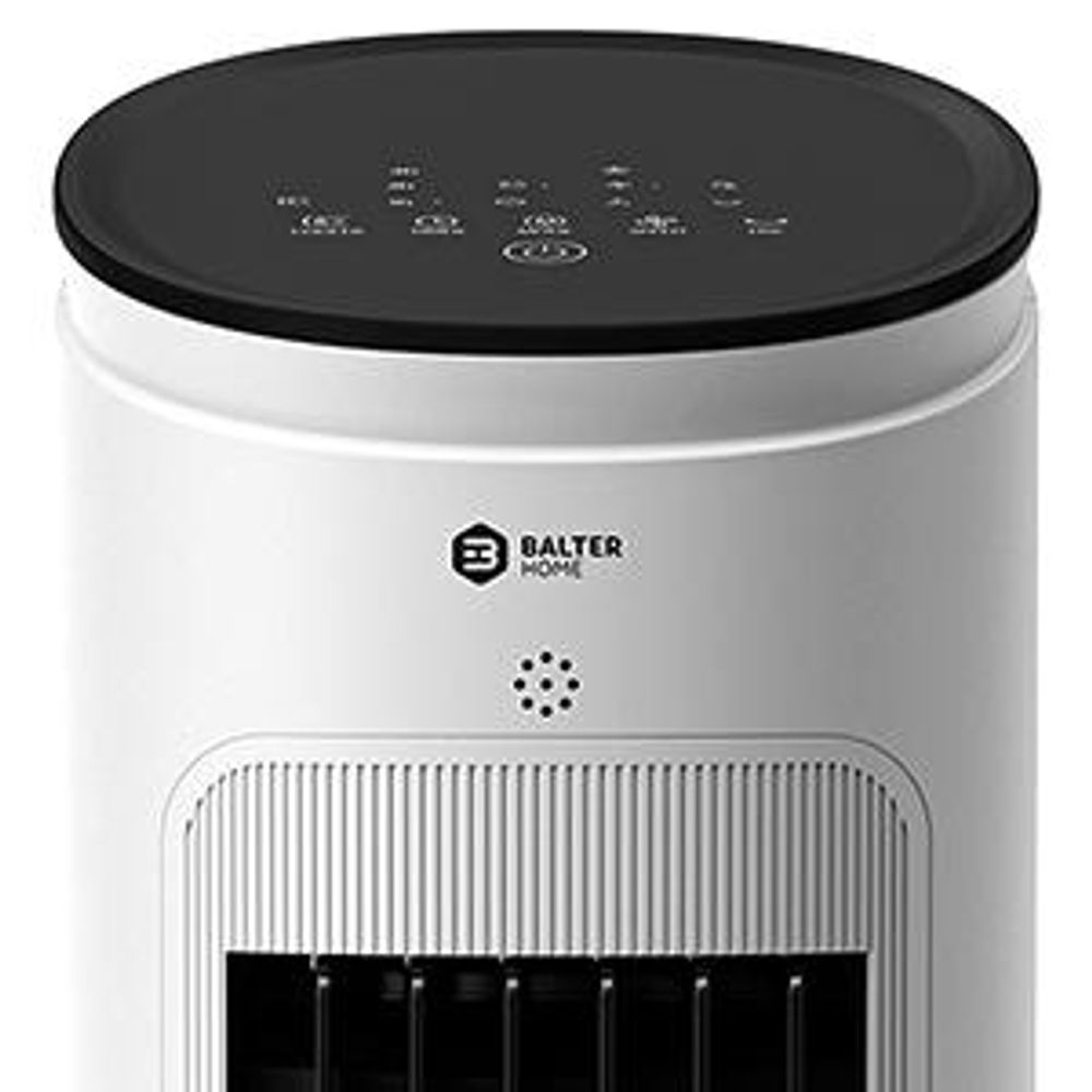 Balter 5in1 Turmventilator mit Fernbedienung, Leiser Standventilator, Wasserkühlung, Oszillation, Luftbefeuchter, Luftreiniger, Ionisator, Timer, weiß