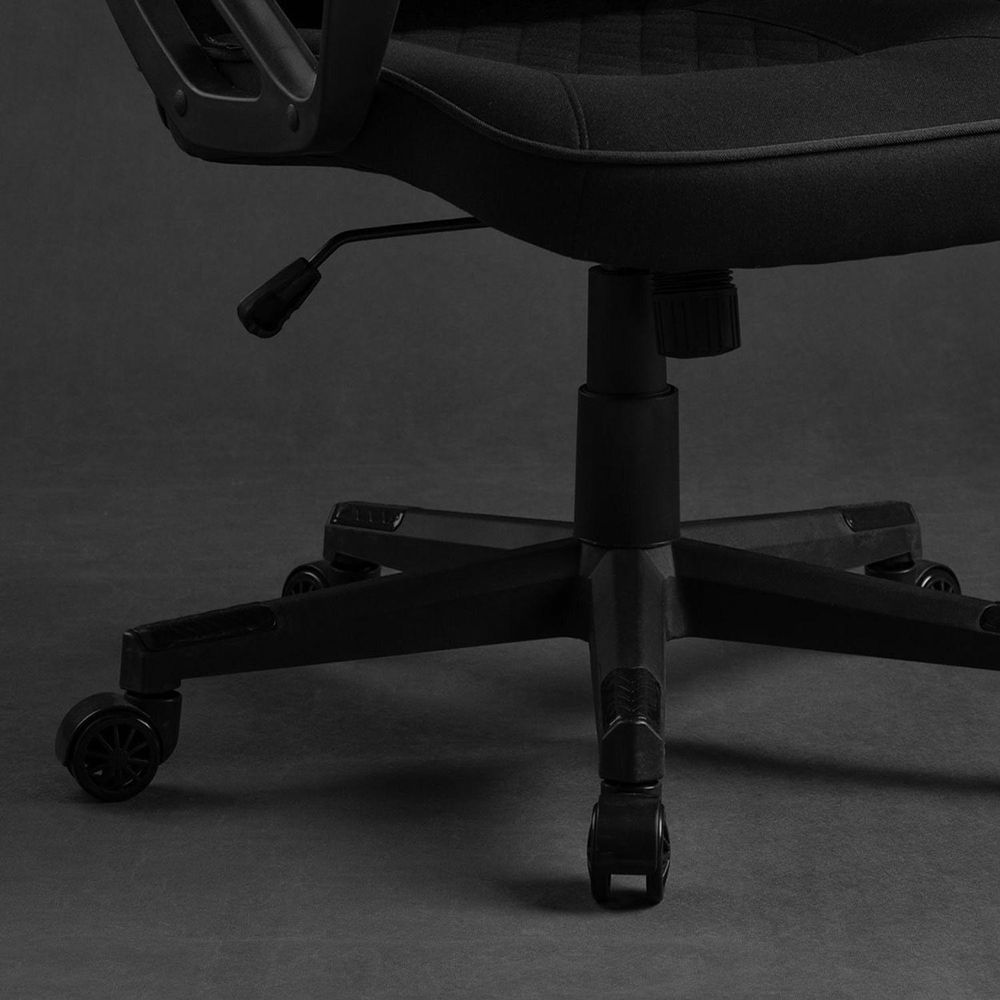 SENSE7 Knight Gaming Krzesło z tkaniny Czarne - Ergonomiczne krzesło biurowe Krzesło biurkowe Krzesło dla graczy Krzesło obrotowe Krzesło dla graczy PC 120 kg Krzesło