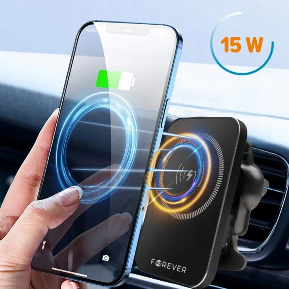 FOREVER Forever phone car mount + wireless charger 15W MACH-100