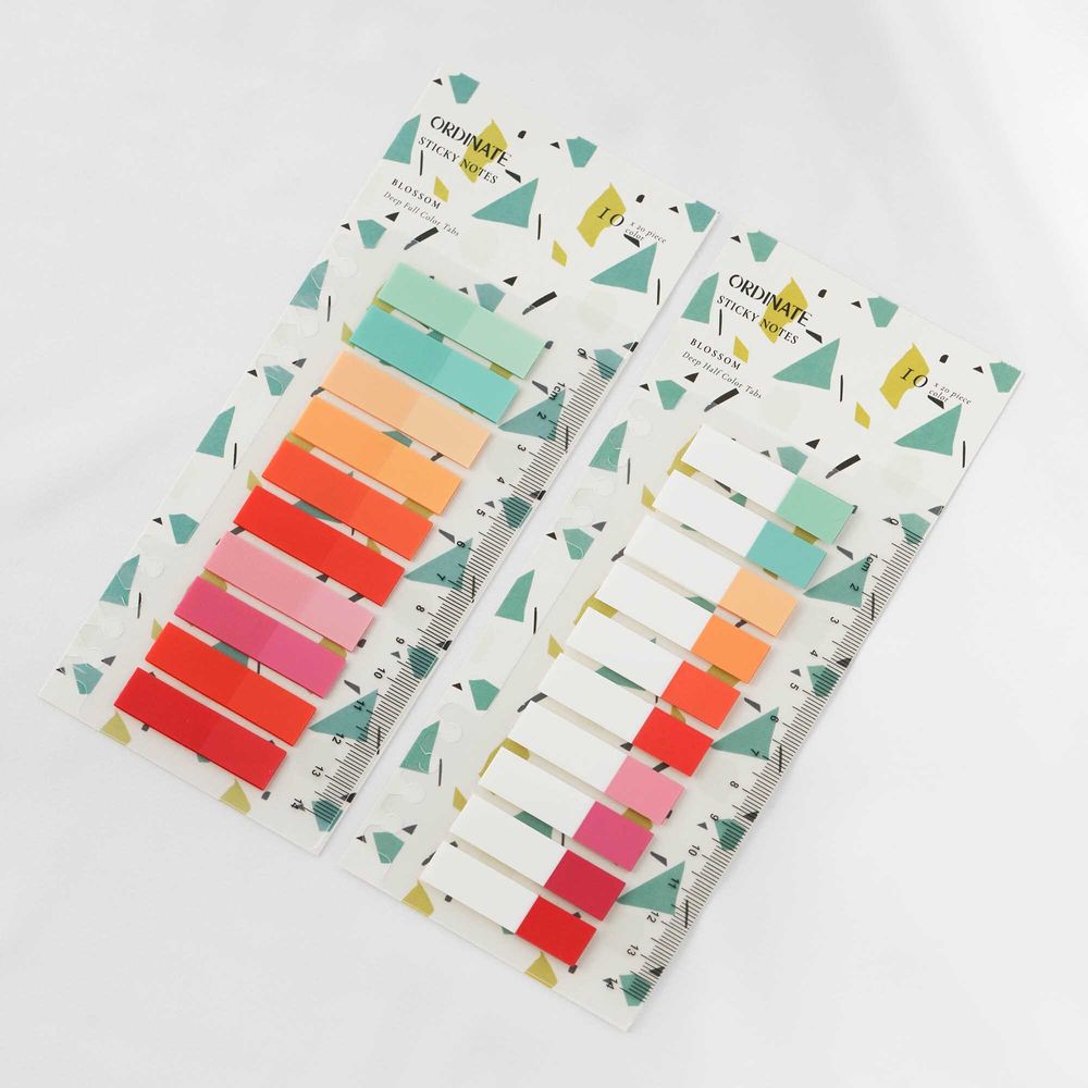 Ordinate-Blossom Half | Ordinate 200 Stück Sticky Notes | Transparent Haftnotizen zum Markieren | Haftstreifen | Ästhetischer Haftnotizzettel