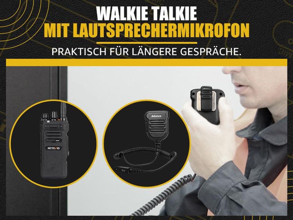 Retevis NR630 Wasserdichtes Walkie Talkie, Funkgerät mit Großer Reichweite, Geräuschunterdrückung, 2800mAh Handfunkgerät, Professionelles 2 Wege Funkgerät für Fracht (Schwarz, 1 Stück)