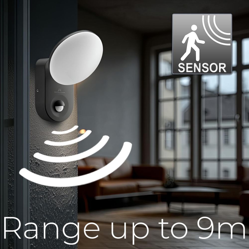 LED Wandlampe mit PIR Bewegungssensor Dämmerungssensor Außenwandleuchte Wandleuchte IP65 4000K Neutralweiß (5W 1100lm