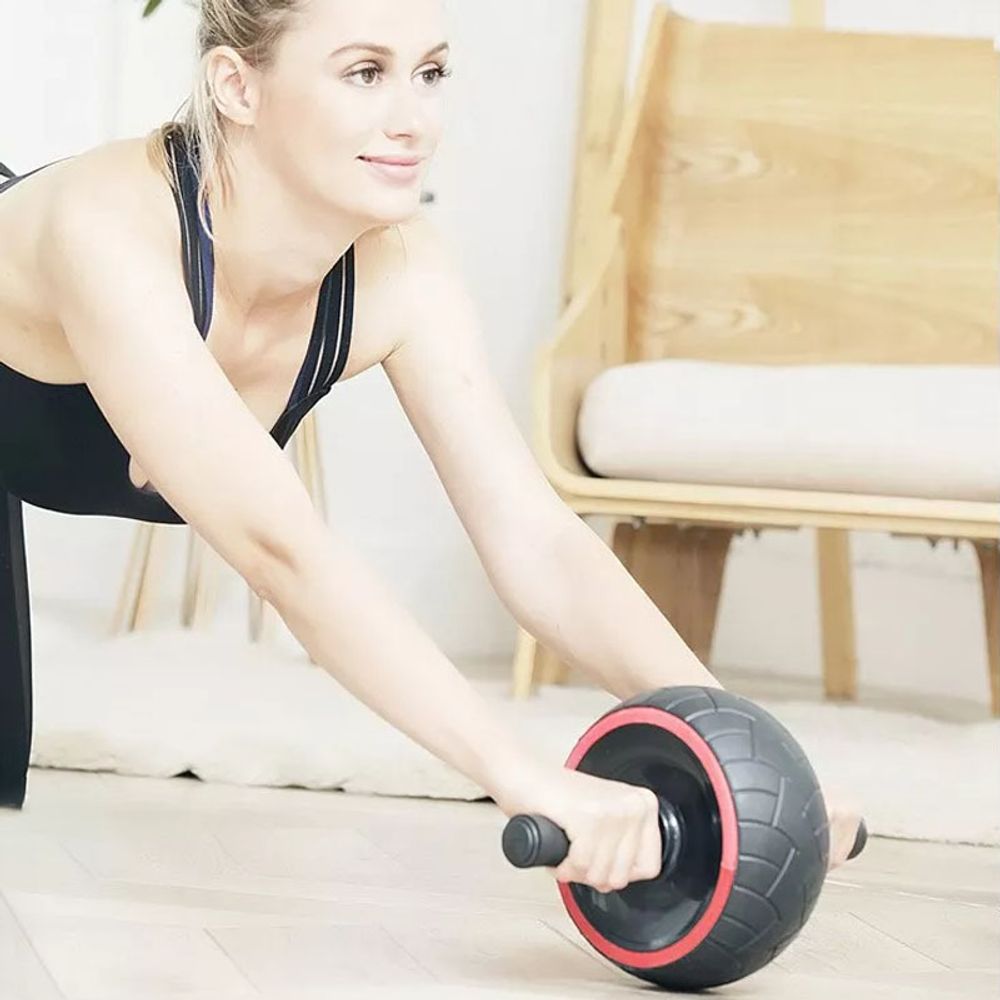 AB Roller Bauchtrainer Bauchmuskeltrainer Premium Bauch Trainer Wheel Bauchrolle Fitness Bauchroller Bauchmuskelrad Rücken Griffen Sporttrend Retoo