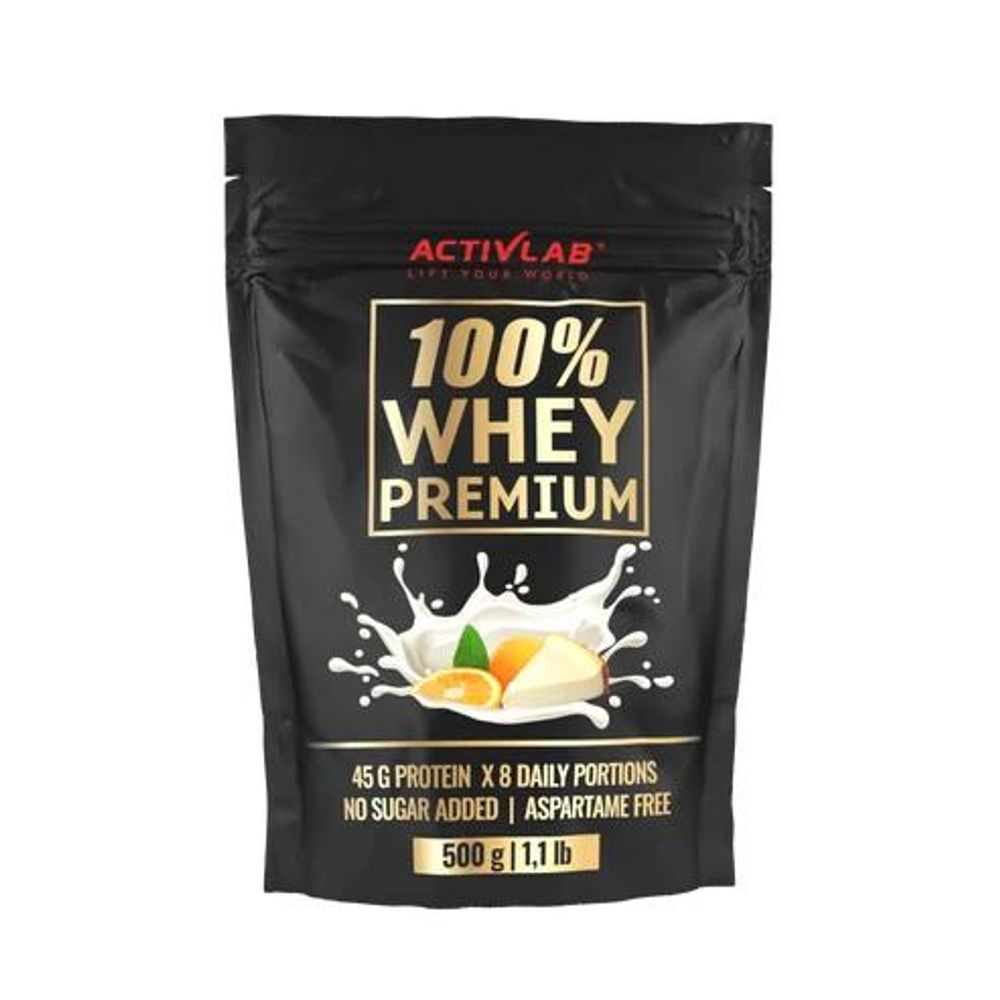 Activlab 100% Whey Premium 500 g, Orangen-Cheesecake, WPC Whey Protein, Protein Shake, hoher Proteingehalt, Muskelaufbau