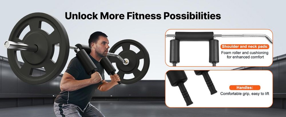 VEVOR Sicherheitskniebeuge-Stange, 1.500 LBS Fitness Kniebeuge-Stange, Sicherheitskniebeuge-Stangenaufsatz mit Schulter- und Armpolstern, 32 mm Durchmesser Gewichtsstange, ideal für Frontkniebeugen, Ausfallschritte, Rehabilitation, Physiotherapie, Abnehmbar, 315 kg