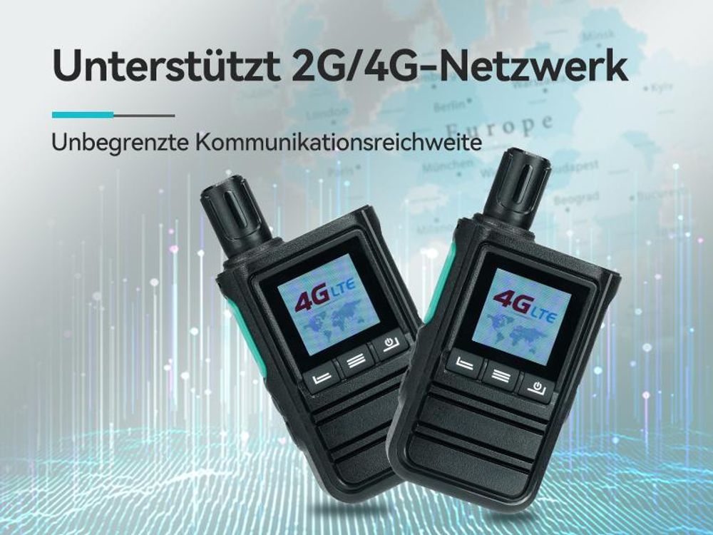 Retevis L61 4G Funkgeräte, Netzwerk Walkie Talkie Unlimited Distance mit GPS, 2500 mAh, Type-C, Großer Reichweite mit GPS, für Logistik, Camping