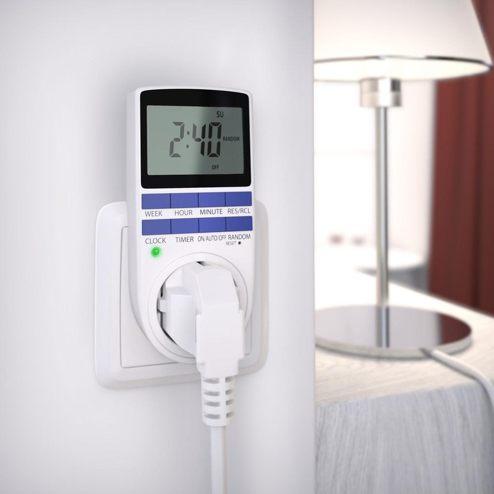 BEARWARE Zeitschaltuhr digital - 2,1" LCD-Display 5,3 cm - 3680W - Digital-Zeitschaltuhr mit 10 konfigurierbaren Programmen - Back-Up Reserve-Akku - Zufallsschaltung - integrierter Berührungsschutz