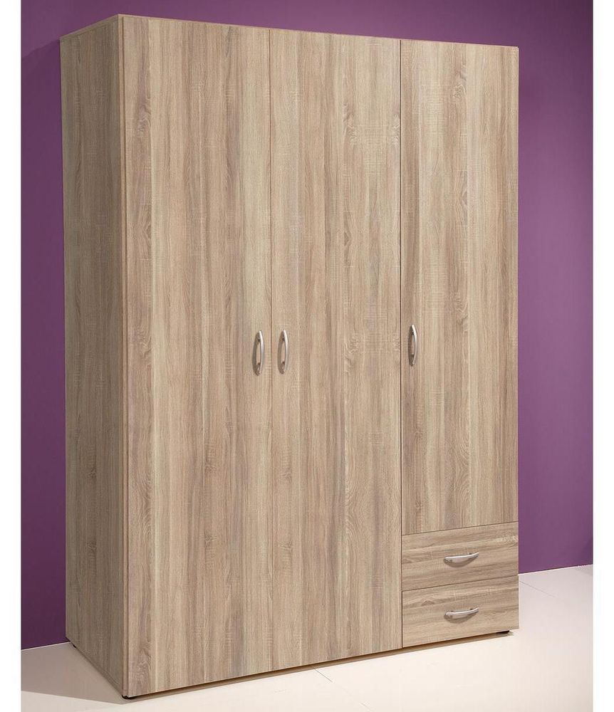 Hamina II Kleiderschrank – Kleiderschrank mit 3 Türen und 2 Schubkästen
