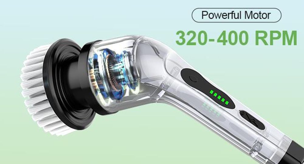 Elektrische Reinigungsbürste, Kabellos Akkureinigungsbürste, 360° drehen, mit 7 Bürstenköpfe für Ecken,Toilette,Küche,Badezimmer,Fenster,Bodenplatte