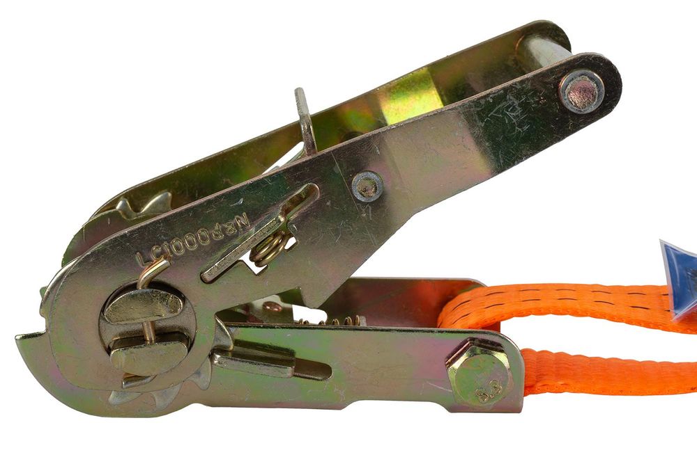 UNITRAILER Spanngurt mit Ratsche 12m 35mm 2t Orange Zurrgurt für Anhänger zweiteilig