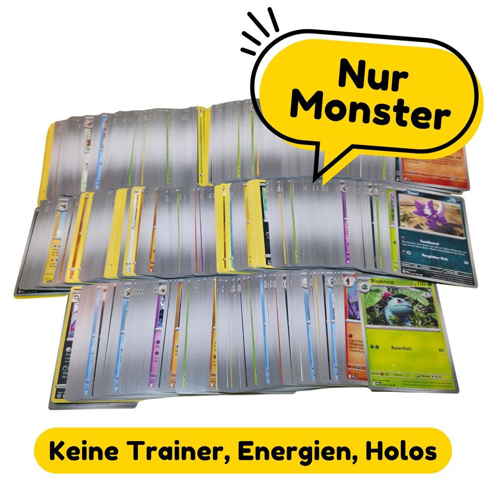 Pokémon Karten Sammelkarten Konvolut – nur Pokémon Monster Karten, keine Trainer oder Energien