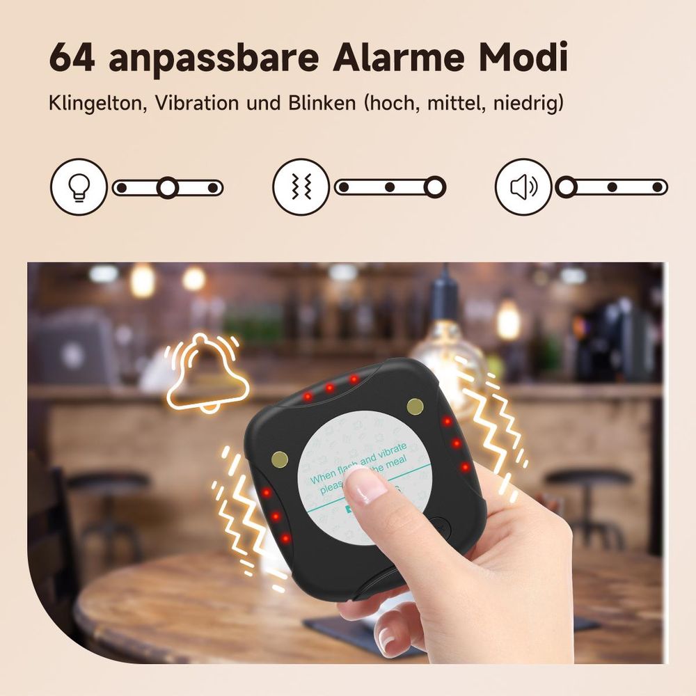 Retekess TD186 Restaurant Pager System, 30 Pager, 600m, Kippschutz, 64 Rufkombinationen, Stummschalttaste, Gästrufsystem für Bars Café, walkie talkie