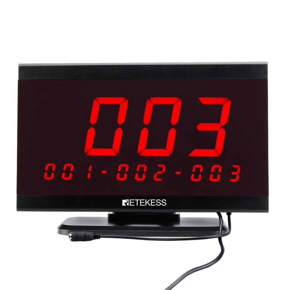 Retekess T128-T117-TD105 Restaurant Pager System, Drahtloses Anrufsystem Sprachübertragungsmodi 1 Uhrenempfänger 1 PC-Displayempfänger für Bar Dentist Clinic Veterinary Shop