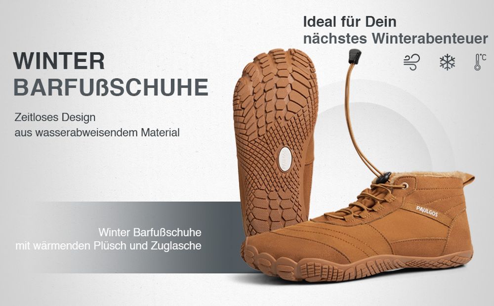 PAULGOS Winterbarfußschuhe, uni, Größe 37-47 in 3 Farben
