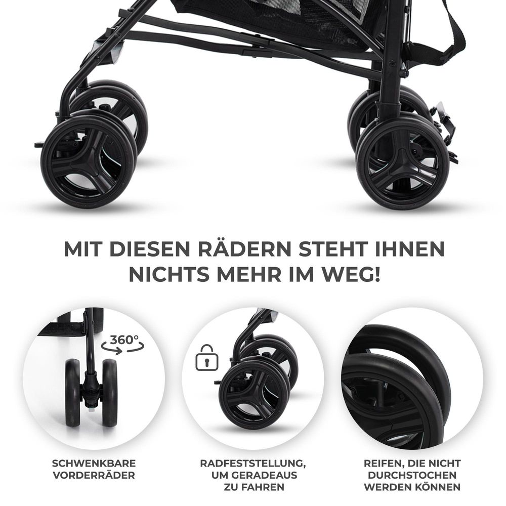 Kinderkraft TIK – Reisebuggy 6,5 kg, Liegeposition, pannensichere Räder, klappbar in Sekunden, mit Tragegriff, Farbe: Beige