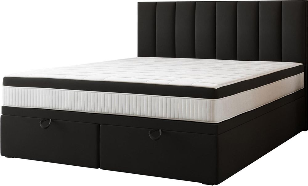 Schwarz Boxspringbett Bond mit Matratze