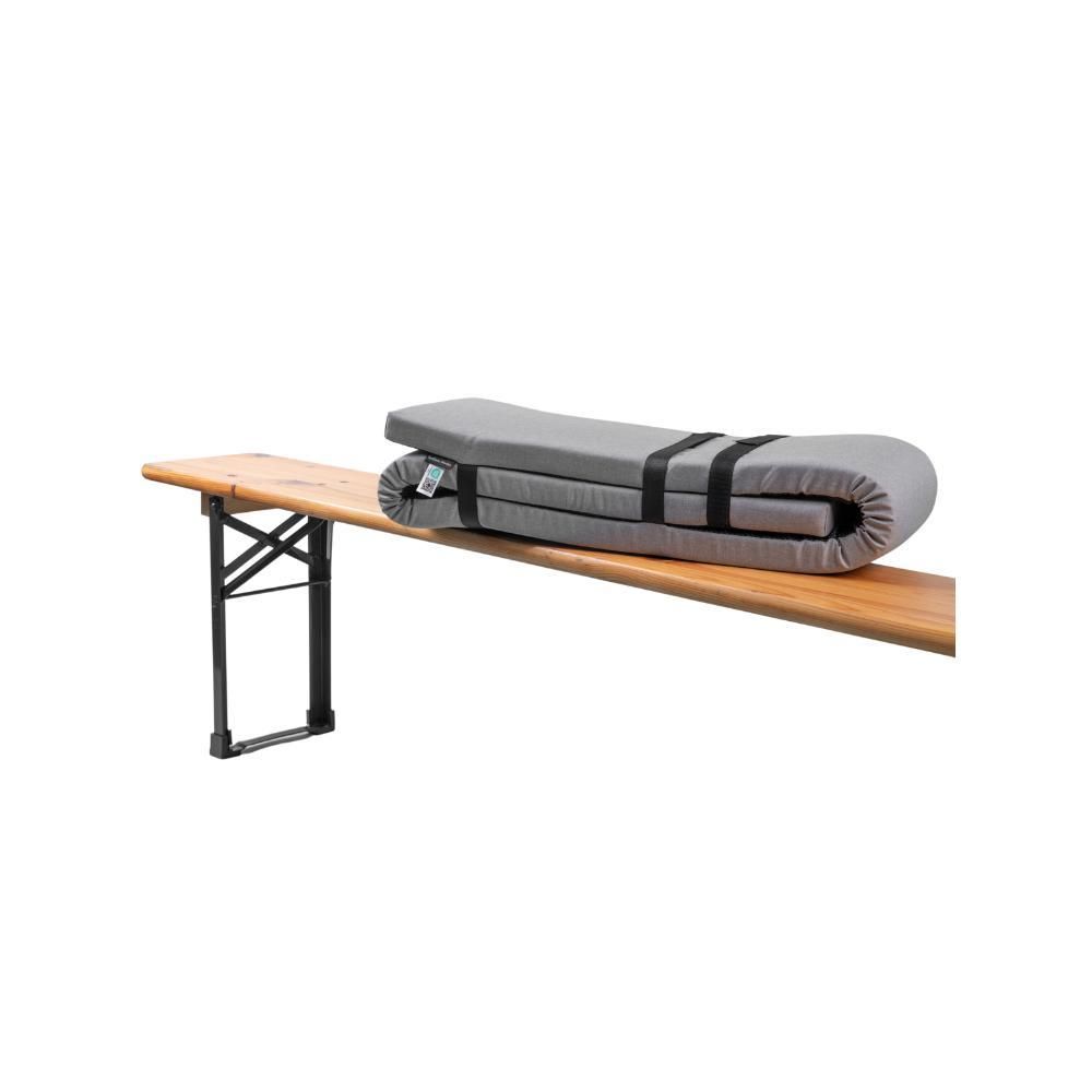 TexDeko® Ecolen Bierbankauflage für Bierzeltgarnitur mit Anti-Rutsch Boden 220x25x4cm (Grau)
