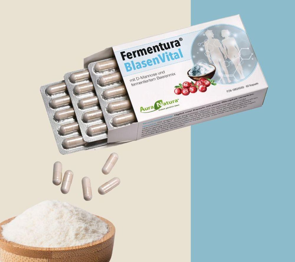 Aura Natura Fermentura Blasenvital - mit D-Mannose, Cranberry-Extrakt - 60 vegane Kapseln