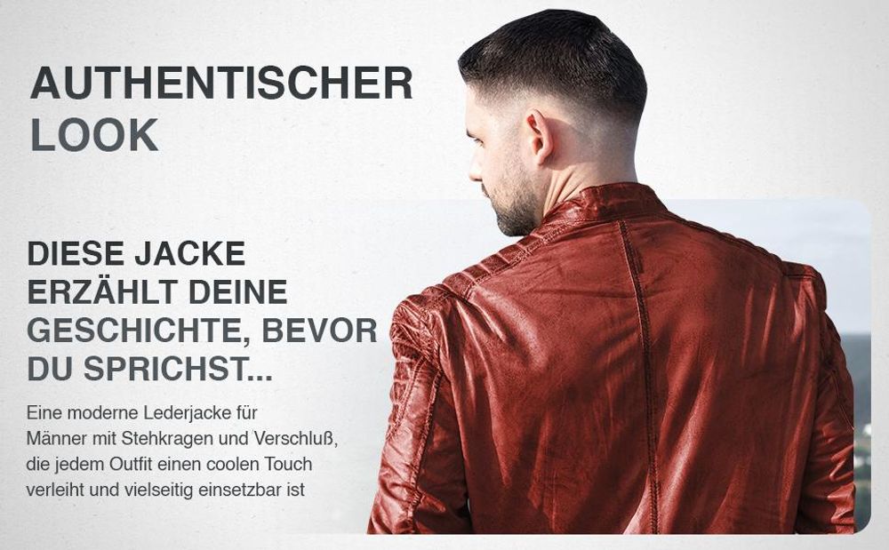 PAULGOS Herren Lederjacke Echtes Leder Jacke Echtleder Übergangsjacke Fashion in 5 Farben Gr. S-7XL Design 2