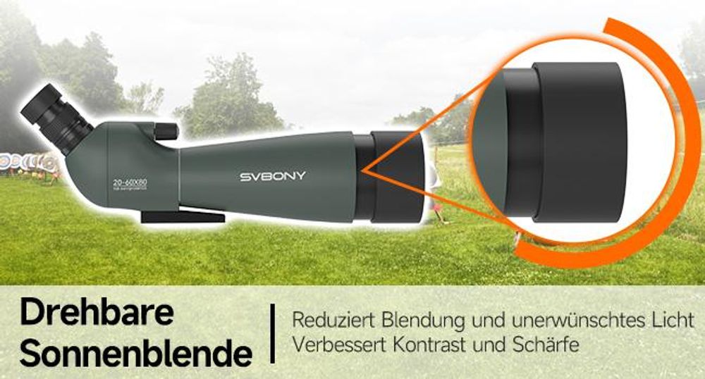 Svbony SV28 Spektiv Monokular, 20-60x80mm, BAK4 Teleskop Mit Stativ Universal Smartphone-Adapter für Liebhaber der Naturfotografie im Freien