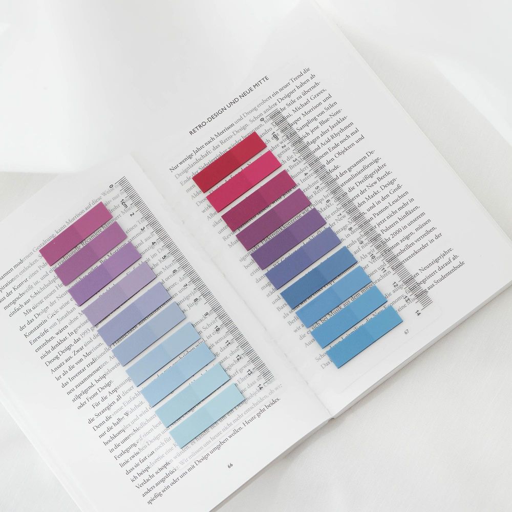 Ordinate-Blueberry Mist | 200 Stück Sticky Notes | Transparent Haftnotizen zum Markieren | Haftstreifen | Seitenmarkieren | Haftnotizzettel