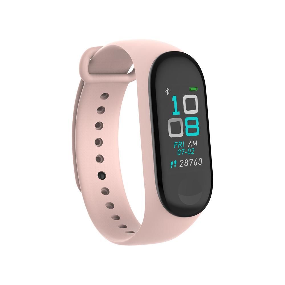 Forever SB-50 Fitband - Braccialetto Fitness Connesso, Tracker di Attività e Frequenza Cardiaca, Discreto e Leggero, Pressione Sanguigna, Rosa
