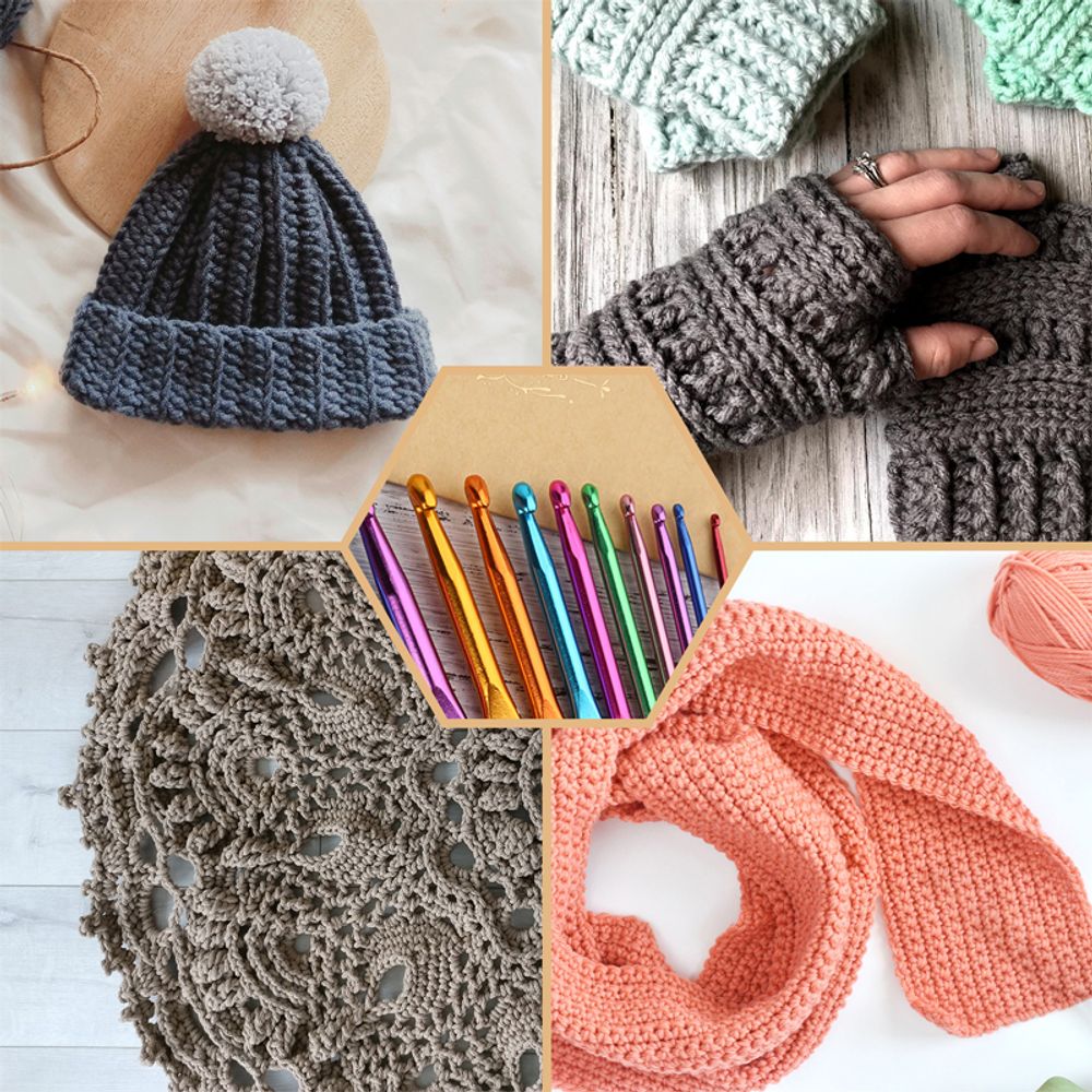 22er Häkelhaken Set aus Aluminium mit Tasche Häkelnadeln Mini Häkeln Stricknadeln Stricken für Kinder ab 8 Jahren Bunte Nadeln Ergonomische Retoo