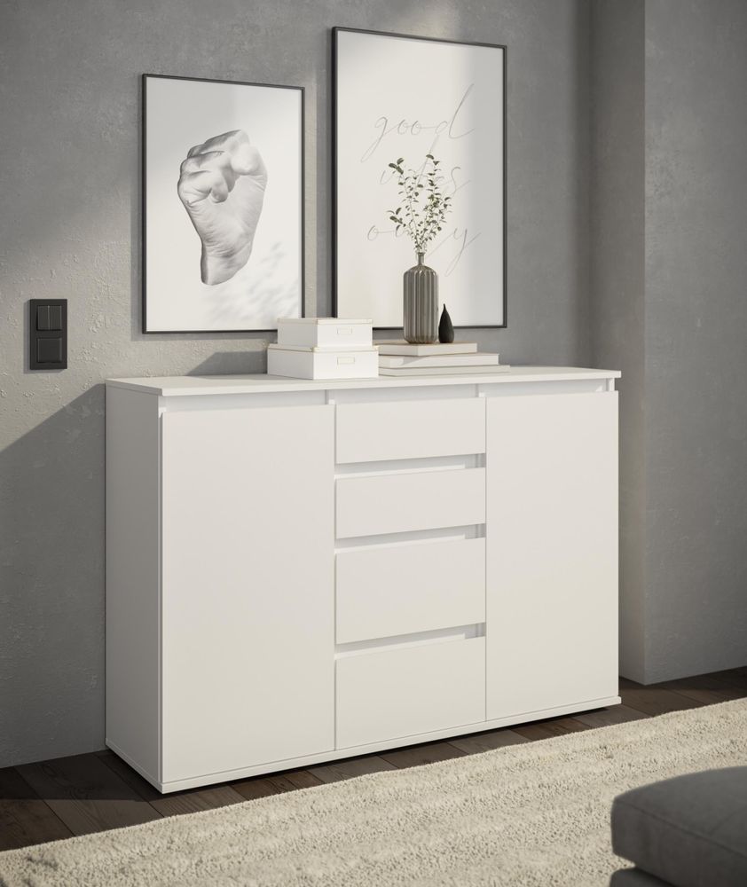 Kommode „Brest“ – Sideboard/Kombikommode mit großzügigem Stauraum und pflegeleichter Melaminoberfläc