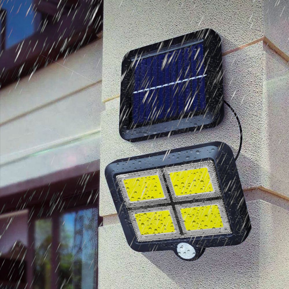 Solarlampen für Außen mit Bewegungsmelder 128 LED Garten Solarleuchten Superhelle Wandleuchte Aussenleuchte Sensor Gartenleuchten Lampe Outdoor Retoo