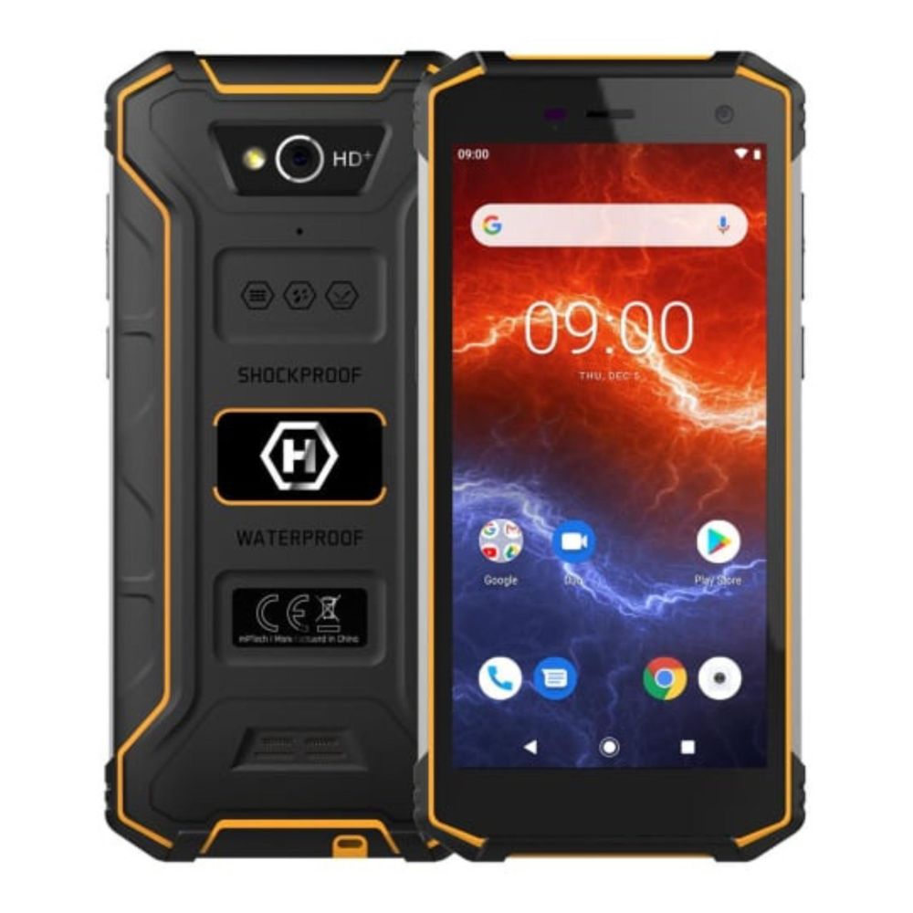 HAMMER Energy 2 Outdoor-Smartphone in Schwarz-Orange mit robustem Gehäuse
