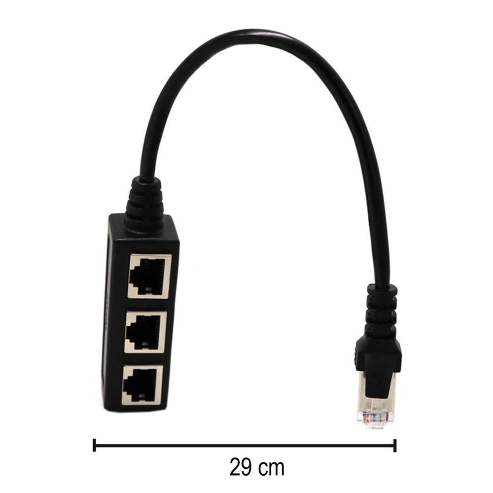 RJ45 Splitter LAN Ethernet Netzwerkverteiler Netzwerkadapter 1 auf 3 Netzwerk Verteiler für Netzwerkkabel Giga Gigabit LAN-Kabel CAT Schwarz Retoo
