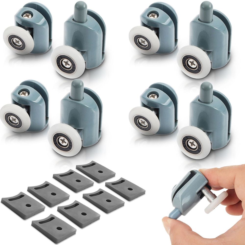 Duschtürrollen Rollen Schiebetür Dusche Ersatzteile Glastürrolle Duschkabine Rollen Set 8 Stück Rollenführung Duschtür Ersatzteile Türrollen Retoo