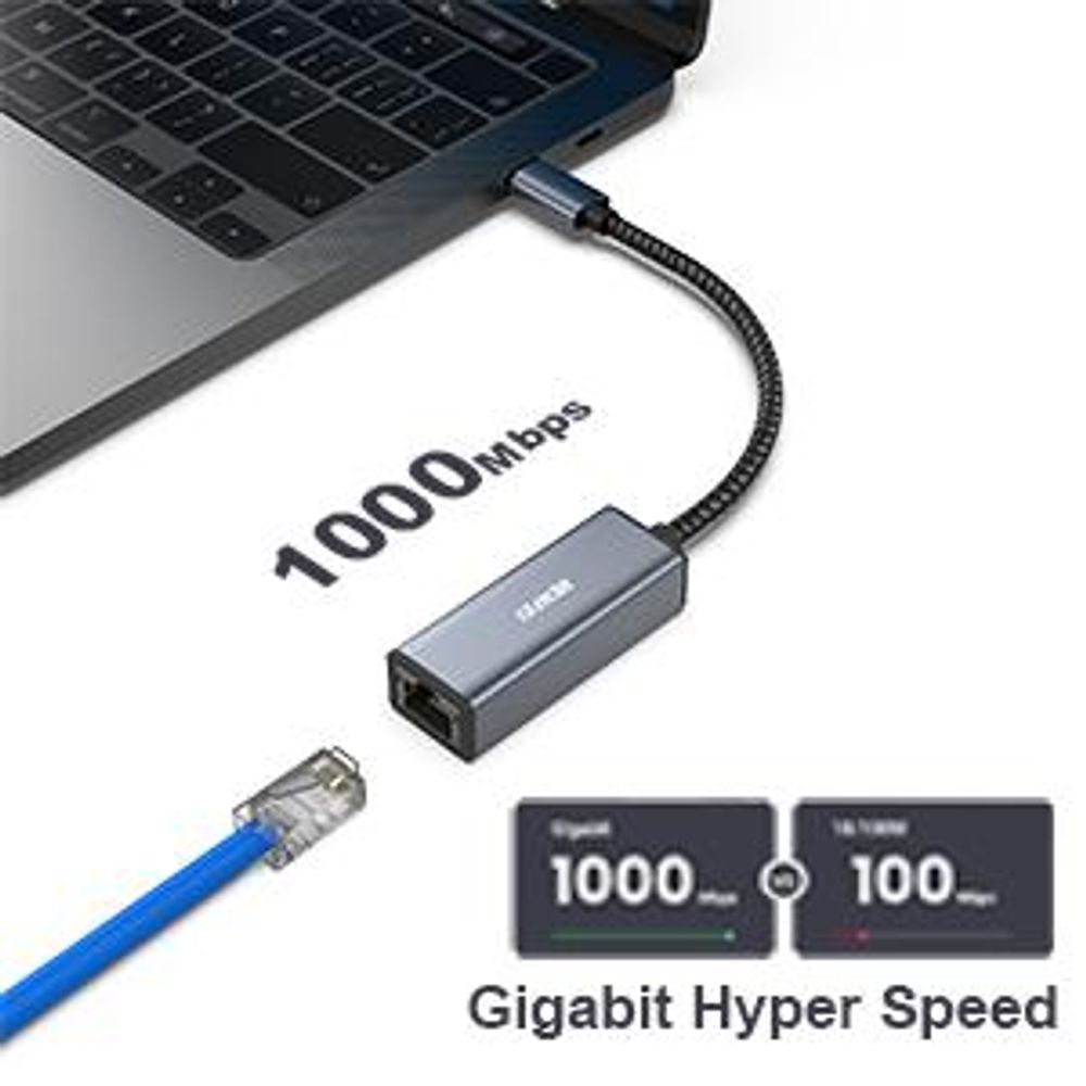 BENFEI Kabeladapter USB C auf Ethernet Adapter Gigabit LAN Netzwerk