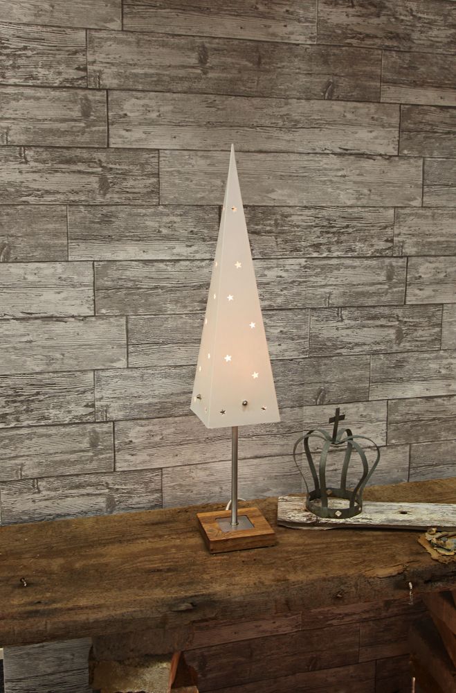 Best Season Standleuchte Cone "Top" ca. 60 x 10 cm, Holz/Papier, Farbe creme, 237-11