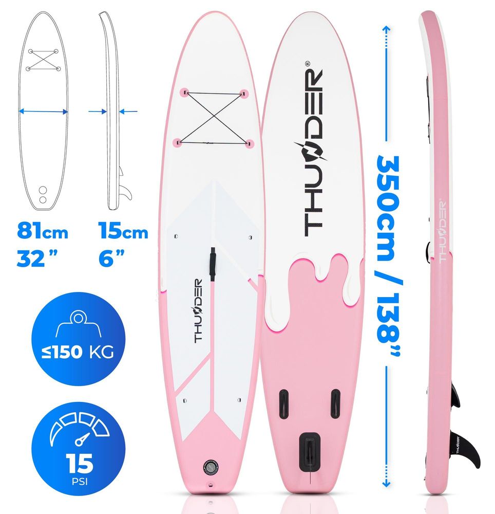THUNDER Candy Stand Up Paddle Board 350x81x15cm Biela Ružová do 150 kg