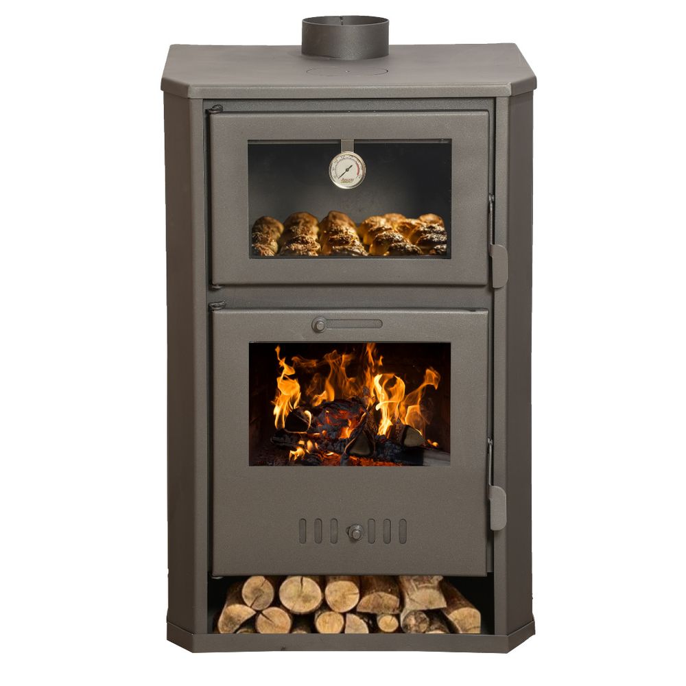 Kaminofen Holzofen Wasserführend mit Backfach Balkan Energy Modell Suzana Ceramic 11.6kW - 17.5kW