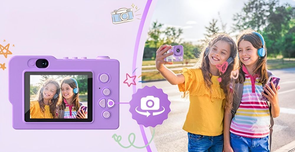 Digitale Kinderkamera 40Mp Selfie-Kamera Spiele + 32Gb Karte