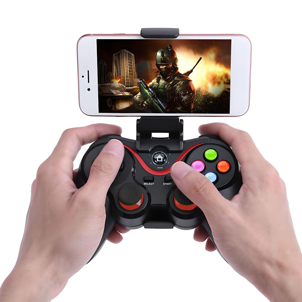 Gamepad mit Handy-Clip Kabellose Wireless Bluetooth Controller PS4 Xbox Android iOS Windows Mac Smartphone Tablet PC Phone Halter 400mAh Akku Retoo