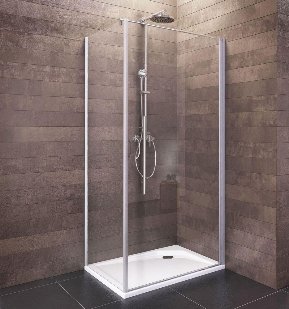 Schulte Duschkabine Bremen Drehtür mit Seitenwand, 5 mm ESG Sicherheitsglas Klar hell, Profilfarbe: Alu Natur, Größe 90 x 75 cm