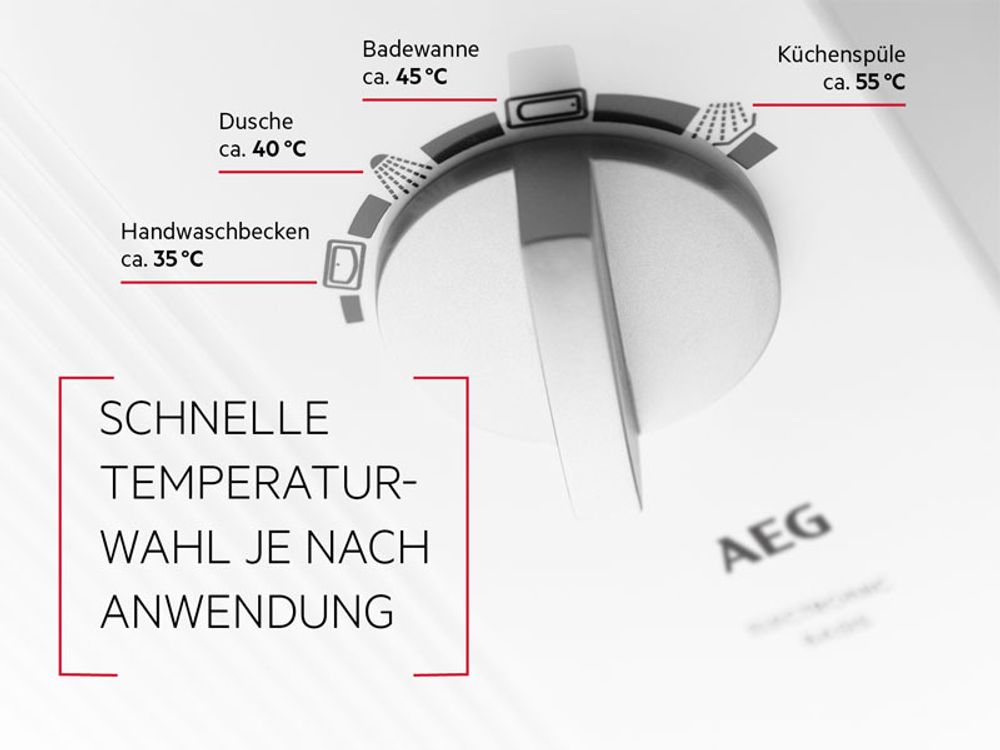Schnelle Temperaturwahl je nach Anwendung