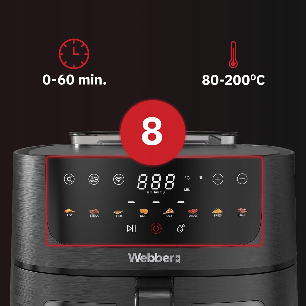 Funkce páry a Air Fry u fritézy Webber AF800