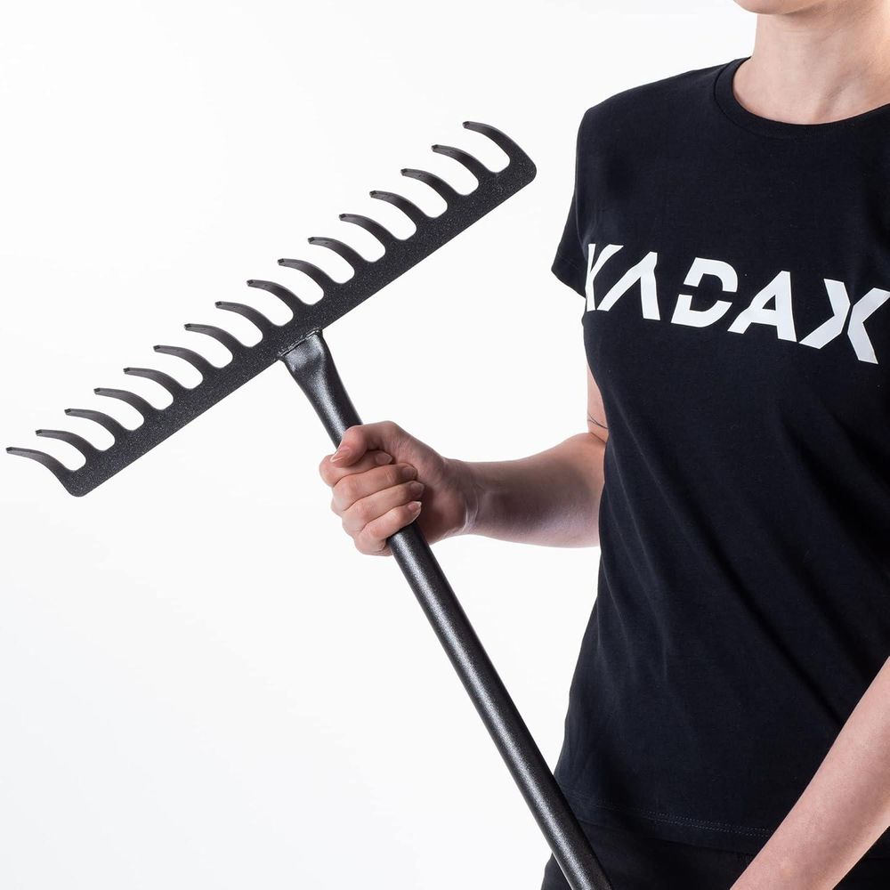 KADAX Rechen "Kisa", Gartenharke aus Metall, 16 Zinken