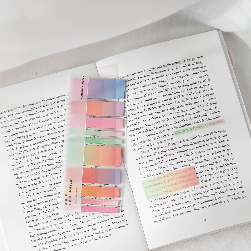 Ordinate-Rosendämmerung Farbenrauch Lange Sticky Notes | Haftnotizen Tabs | Streifen zum highlighten | Textmarker | Lesezeichen