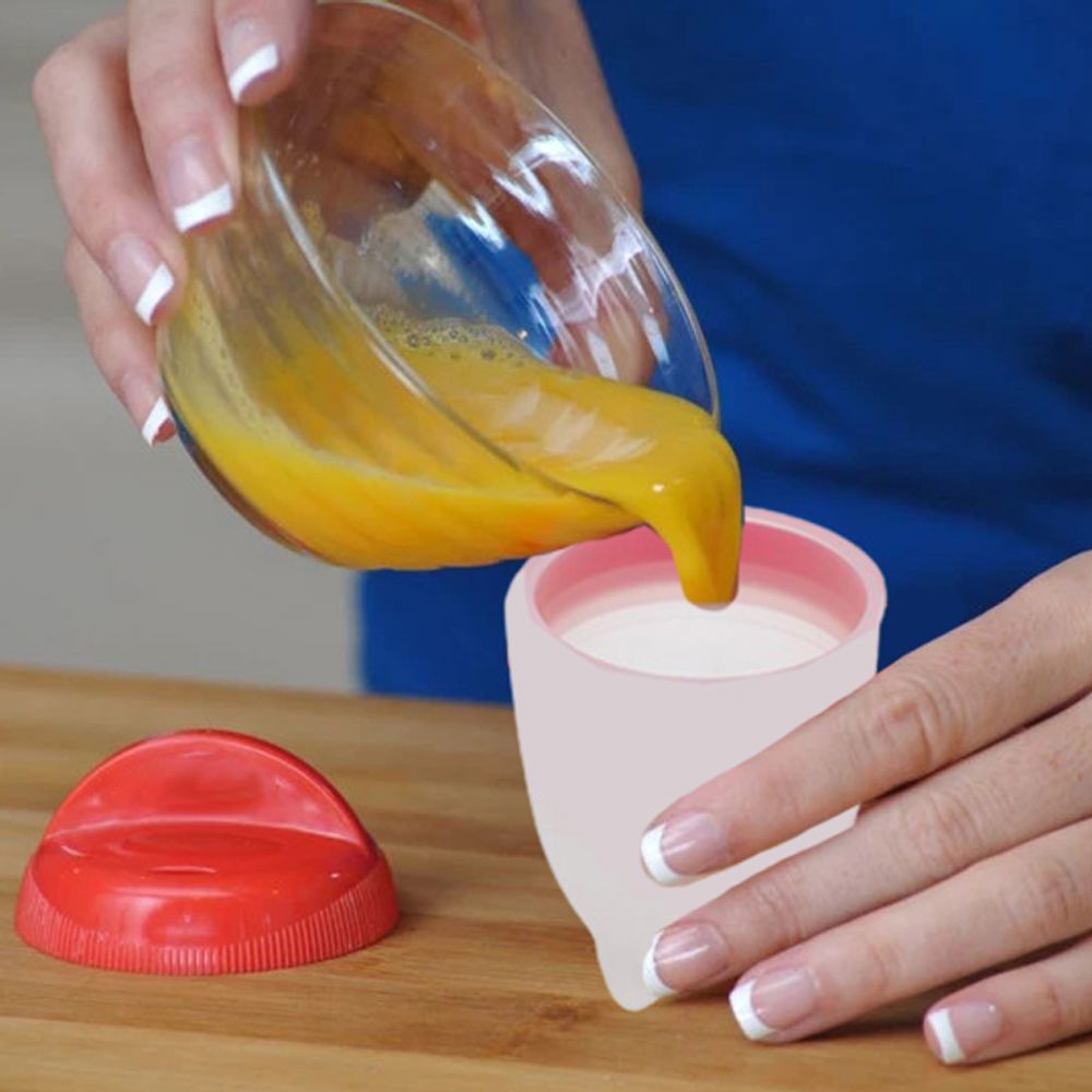 6tlg Eier-Pochierer Eierformer Eierform Eier Kochen Egg Maker Set Ei Pochierte Poacher Molds für Kochen Mikrowelle Rot Retoo