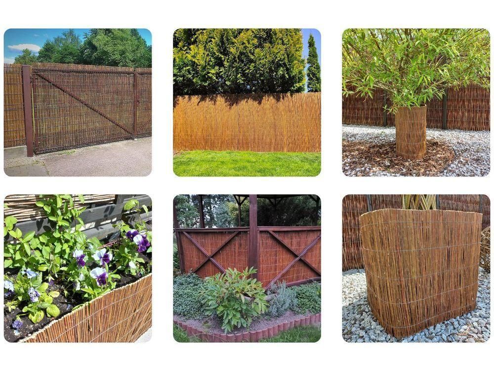 Weidenmatte 160 x 500 cm - Balkon Sichtschutz - Zaun Garten aus Holz - Sichtschutz Garten - Windschutz & Sonnenschutz - Schattenspender - 100% Natural