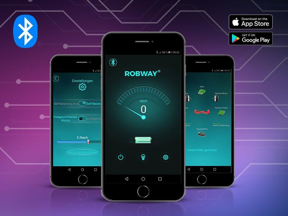 ROBWAY X2 Hoverboard | 700 Watt - 8,5 Zoll - 15 km/h - App - Bluetooth - LEDs - Für Erwachsene & Kinder - Self-Balance - Bis 120 Kg (Metro Camo)