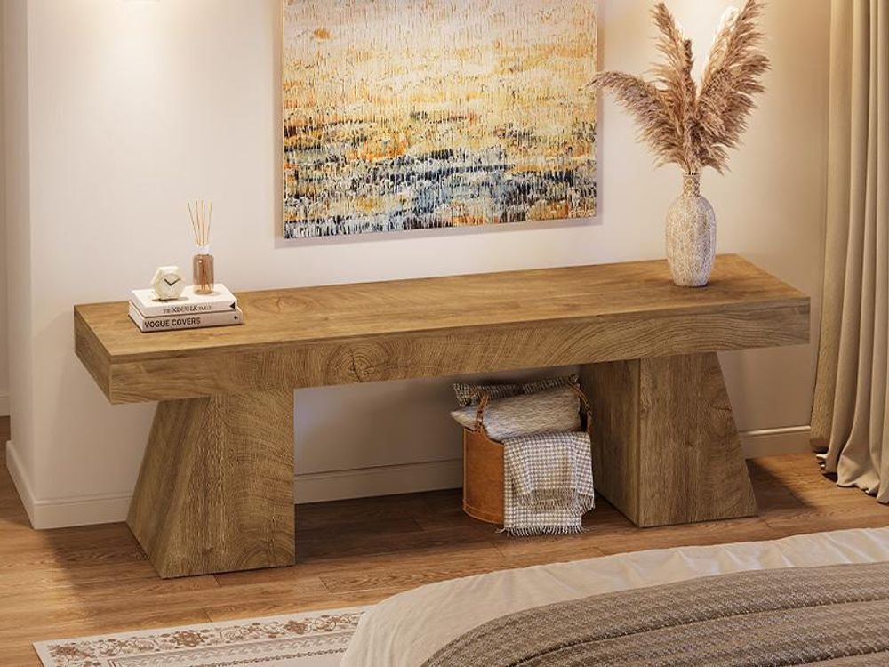 Tribesigns TV-Schrank 160 cm  für Fernseher bis zu 75 Zoll, Landhausstil Lowboard mit Stauraum, Fernsehständer für Wohnzimmer, Schlafzimmer, Natur