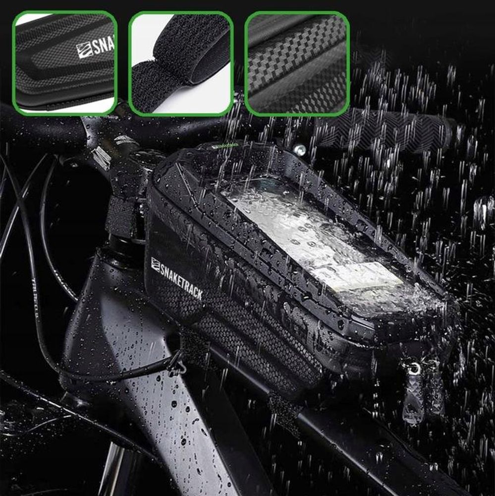 Forever Handyhalterung Fahrrad Wasserdicht Fahrradtasche für den Rahmen, Halterung Smartphone mit TPU Sensitivem Touchscreen für Montainbikes, Rennrad, Ebikes